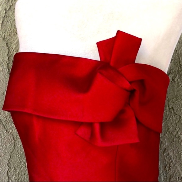 🆕 ERIN by Erin Fetherston Strapless Red Cocktail Dress 10 - Picture 4 of 4